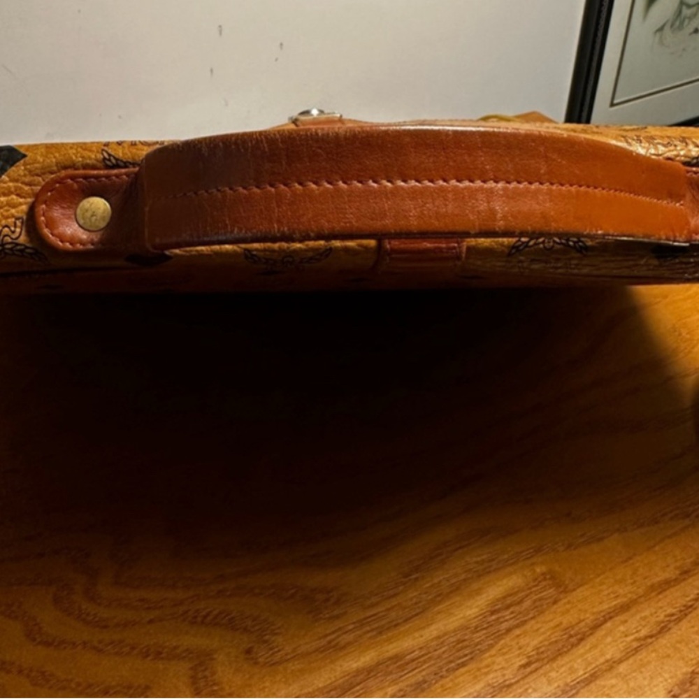 MCM Tan Leather Briefcase with Monogram - Picture 4 of 12